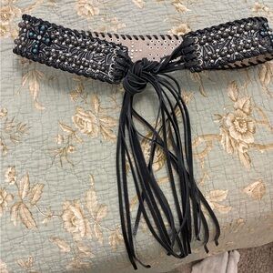 Ariat Black and Silver Embellished Women's Belt